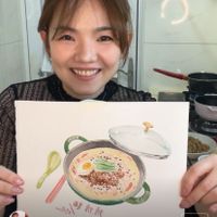 可能是拉麵、水波蛋和文字的圖像