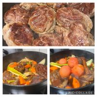 可能是燉小牛膝和肉排的圖像