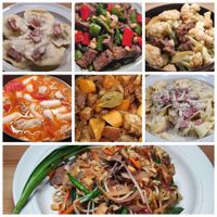 可能是豆腐、快炒、炒麵、炒飯和義大利麵的圖像