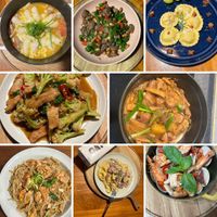 可能是炒麵、麵、義大利麵和豆腐的圖像
