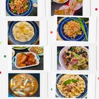 可能是印度香料飯、義大利麵、炒飯、炒麵和文字的圖像