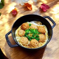 可能是炸丸子和豆腐的圖像