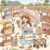 可能是地圖和顯示的文字是「・4/18~4/19 4/19有趣市集2026 台北麵包祭 地點 點：圓山花博環形與花海廣場 Miss Bakery 珠寶会法式點心坊 Ken KenBaker KemBalkeryxFaBurgr Baker Fa . 拾 拾穂Bakry 老麵麵包and ဆှလြည် 携帶型 濕紙巾 我愛staub舞鐵鍋 快來找我們玩！ 吳寶春麥方店 breads) worlddiamaienres ciamgian 保溫瓶 （裝咖啡） 礦泉水 2026台北蓮包祭 幸運旋轉盤 推車 En Vie 在塞甜點 Honoré Saint-Honore Saint- eee 親摄物味源网民路 大润料饼焙 純情輸 臺北咖 Coffee Taipei 日本各地的特色咖啡店 Lonich, Lonich, 路ー 台灣人氣名店 COFFEE LIWEI TOKYO 台灣地 氣名店」的塗鴉