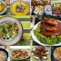 可能是炒飯、燉小牛膝和文字的圖像