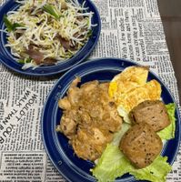 可能是麵、豆腐和文字的圖像
