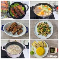 可能是火鍋、燉小牛膝、豆腐、粥、炒飯和文字的圖像