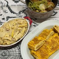 可能是豆腐、義大利麵和文字的圖像