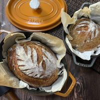 可能是黑麥麵包和顯示的文字是「 STAUB 」的圖像