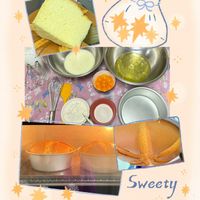 可能是戚風蛋糕和顯示的文字是「 Sweety 」的圖像