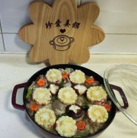 可能是牧羊人派、豆腐和文字的圖像