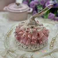 可能是蕾絲、植物保護罩和文字的圖像