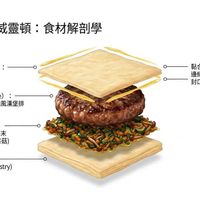 可能是漢堡和顯示的文字是「建構一道威靈頓： 食材解剖學 封頂(.Crow) (The Crown) 封頂 第二片起酥片覆蓋 靈魂核心 嚴魂核心（The.oe) (TheCore) (The Core) 表面微煎過的巧食和風漢堡排 黏合劑 (The 粘合劇（TheBinder) (TheBinder) 邊緣刷上蛋液 （或水） 封口， 確保結構緊密 香氣層 香氣層（Aroma）： (Aroma) 炒熱的蔬菜與菇類碎未 （紅蘿蔔/小黃瓜/紅喜菇） 基底 基底（Base): (Base) 市售起酥片 市售起酥片（PuffPastry) (Puff Pastry) NotebookLM NotebookLM 」的圖像