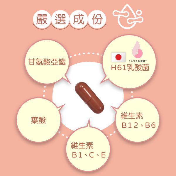 月月紅潤(全素) | H61鐵 | 有助於正常紅血球形成  女性保養