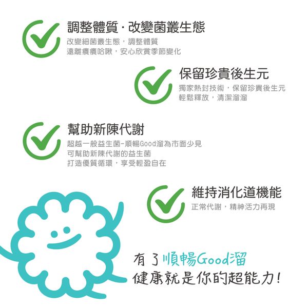 順暢Good溜(奶素)｜克菲爾益生菌｜促進循環 幫助調整體質