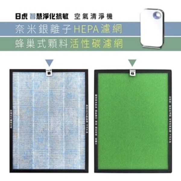 奈米銀離子HEPA濾網 +蜂巢式顆粒活性碳濾網(2片組)